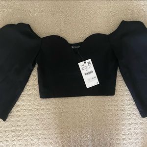 Zara black dress crop top